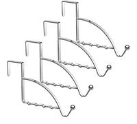 4 Pièces Crochets de Suspension sur Porte Crochets de Rangement Organisateur Valet Suspendus Multiple pour Manteaux Sweats Chapeaux Foulards Sacs à Main Clés Serviettes de Bain (Argent)