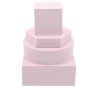 4 Pièces Cube Photographique Géométrique Rose en Mousse Polymère