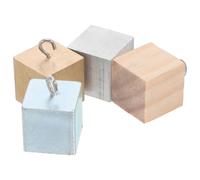 4 Pièces Cubes de Densité en Bois, Laiton, Aluminium et Fer | Calculs Constants, Finition Polie sans Bavure, Usage en Classe, Projets Stem, Pesée sur Ressort