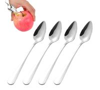 4 Pieces Cuillère À Bord Dentelé,cuillères À Fruits En Acier Inoxydable,Cuillère À Boue Créative,Cuillère À Pamplemousse,Passe Au Lave-vaisselle,Convient Pour Apple,Kiwi,Papaye,Orange Et CrèMe Glacé