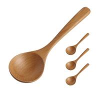 4 Pièces Cuillère à Mélanger Japonaise en Bois, Grosse | Non Abrasive et Résistante à Chaleur, Design Polyvalent, Usage la Cuisine Maison, Couleur Kaki