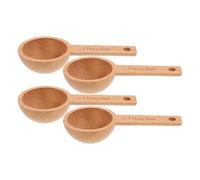 4 Pièces Cuillère Doseuse en Bois pour Café 15ml, Mesure Précise | Bois, Forme Créative, pour Épices et Condiments, Usage la Cuisine ou Café, Couleur Kaki, Longue Durée