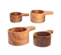 4 Pièces Cuillères Doseuses Cuisine en Bois, Lot pour Cuisson | Doseur à Café, Poignée Ergonomique, Tailles Variées, Contrôle des Portions, pour Farine et Poudre de Lait