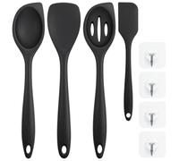 4 Pièces Cuites À La Cuillère en Silicone, 4 Pièces Crochets, Poignée Longue Confortable À Maintenir, À Haute Température, Réutilisable, Ensemble D'Ustensiles De Cuisine.(28CM)