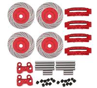 4 pièces d’étriers de frein en métal à simulation de disque de frein pour voiture RC Traxxas TRX4 TRX6 1/10, rotors gravés Eddy très détaillés avec une surface de freinage (Rouge)