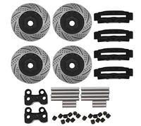 4 pièces d’étriers de frein en métal à simulation de disque de frein pour voiture RC Traxxas TRX4 TRX6 1/10, rotors gravés Eddy très détaillés avec une surface de freinage (Noire)