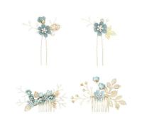 4 Pièces D'Accessoires Pour Cheveux Fleuris, Peignes À Cheveux, Accessoires Pour Cheveux De Mariée Boho, Épingles À Cheveux De Mariage En Strass, Coiffes Décoratives