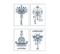 4 Pièces D'Autocollants De Tatouage À Base De Plantes, Imperméables Et Durables, Autocollants De Tatouage De Plantes Simulées