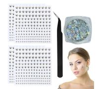 4 Pièces D'Autocollants En Diamant, 1 Pièce De Paillettes Peintes, 1 Pièce De Pince À Épiler, Décoration Des Lèvres Et Du Nez, Style Tendance Punk, Matériel De Maquillage Du Visage.
