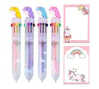 4 Pièces De 10 Stylos À Bille De Couleur Et 2 Pièces De Notes Collantes, Une Jolie Papeterie De Dessins Animés, Des Fournitures Scolaires, Des Cadeaux D'Élèves, Des Outils D'Écriture.