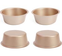 4 pièces de 4 pouces moule à gâteau, moule à gâteau rond antiadhésif, Noël, anniversaire, mariage, mini moule à gâteau, kit d'ustensiles de cuisson, sain et durable, design en une pièce