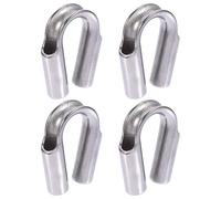 4 Pièces Dé à Coudre pour Câble 10mm en Acier Inoxydable 304 | Forme Cœur, Surface Polie sans Bavures, Renfort D’œil, pour Terminaison de Ligne et Usage Domestique
