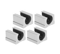 4 pièces de blocs de glissement linéaires en alliage d’aluminium SBR16UU, coulisseau de rail de guidage à roulement à billes, palier linéaire à faible friction de type ouvert pour