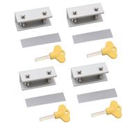 4 pièces de bloque-fenêtres en aluminium argenté, dispositif de sécurité avec arrêt, repose-protection facile à installer