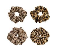 4 Pièces De Boucles Pour Cheveux, Imprimé Léopard, Élastiques Pour Les Achats Quotidiens, Corde Élastique Pour Les Bureaux De Banlieue, Bandeaux Pour Cheveux De Sport.