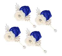 4 pièces de broche de fleur de boutonnière de mariage élégante avec des décors de perles artificielles pour la célébration d ' un événement formel Corsage de fleur élégant pour la mariée