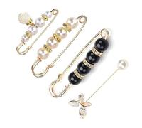 4 Pièces De Broches Pour Femmes, Mode Broche de Perle Simulée Épingle de Sécurité Clips, Épingles De Sûreté, Boutons De Perles, Broches De Perles, Accessoires De Vêtements Pour Femmes Et Filles