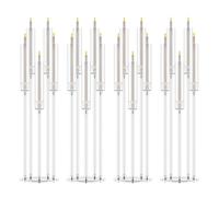 4 Pièces de Chandelier, Grands Bougeoirs Transparents pour Bougies Effilées, Bougeoir à 5 Branches avec Abat-Jour en Acrylique, Bougies LED pour Dîners de Mariage (Blanc)