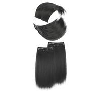 4 pièces de cheveux rembourrés, perruque sans trace, épaisse des deux côtés de la couronne Bob Perruque Ondulée Rose avec Frange (A, One Size)