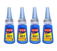 4 pièces de colle 401, colle à ongles 401 haute résistance à séchage rapide, faible blanchiment, solution de liaison polyvalente adhésive liquide pour métal, plastique et bijoux (20 ml), utilisation