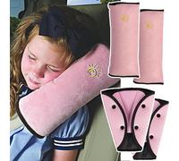 4 Pièces De Coussinets De Ceinture De Sécurité Pour Enfants, 2 Ceinture De Siège De Voiture Amovible Pillow 2 Coussinets De Ceinture De Sécurité Coussinets(Rose)