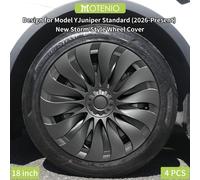 4 pièces de couvre-roues de style Storm de 18 pouces pour Tesla Model Y Juniper Standard 2026, couvre-roues pleine jante de remplacement, accessoires de protection de roue Matte Black