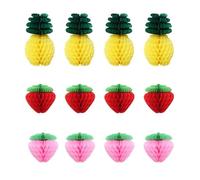 4 Pièces De Décorations D'Ananas Et 8 Pièces De Décorations De Fraises, Décorations D'Éléments De Fruits, Décorations Créatives, Décorations De Fête Tropicale, Accessoires De Décoration D'Été