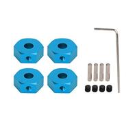 4 pièces de écrous hexagonaux pour moyeu de roue RC 1/10, moyeu d’entraînement hexagonal en alliage d’aluminium de 14 mm pour AMMRA Big Rock, Typhon, Senton, Granite ; comprend des (Bleue)