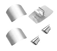 4 pièces de housse de protection des doigts en acier inoxydable, accessoires de sécurité de coupe de cuisine, utilisés pour couper les fruits et légumes, protéger les doigts (2 styles)