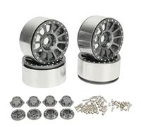 4 pièces de jantes à verrouillage de perles de 2,6 pouces, roues en alliage d’aluminium pour crawler RC, adaptées aux voitures télécommandées 1/10 ; jantes robustes, non adhésives, (De couleur)