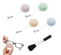 4 pièces de lingette d'écran Couleur Blanche, 1 pièce de Brosse de Nettoyage, écran de téléphone Portable, lingette d'objectif d'appareil Photo, Accessoires de téléphone Portable
