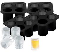4 pièces de moule en silicone pour verre à liqueur en résine et verre à whisky congelé, bac à glaçons, 9 cm x 9 cm, moules à tasses comestibles, moules à glaçons, moules à gâteaux cannelés