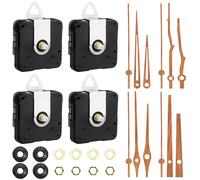 4 pièces de mouvement pour horloge murale : mouvement à quartz avec 4 types d'horloges en bois de noyer accessoires d'horloge, mouvement à quartz silencieux mécanisme outil de réparation, mouvement