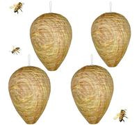 4 Pièces De Nid De Guêpe Artificiel, Suspension Wasp Nest, Guêpes Factice, Wasp Nest Decoy, Les Maisons et Les Jardins pour se Défendre Contre Les Guêpes