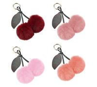 4 Pièces De Pendentif Boule De Poils Cerise, Pendentif Porte-Clés Mignon, Pendentif Sac Créatif, Décoration De Clé De Voiture, Cadeau pour Amis.