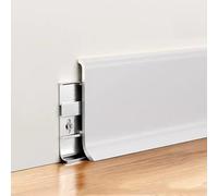 4 pièces de plinthe métallique, moulure de plinthe en aluminium, longueur 125 cm, facile à installer et à nettoyer, pour sols, soubassements muraux et plus encore(Matte White,80mm)