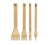 4 pièces de poinçon à pointe en cuir en forme de losange, 4 mm, ensemble de ciseaux à cuir en acier inoxydable avec manche antidérapant, poinçon de couture à haute netteté pour les