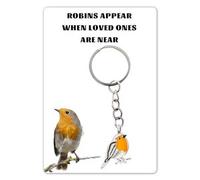 4 Pièces De Porte-Clés Robin, Bijoux De Signification Commémorative, Cadeaux Commémoratifs Et Condoléances, Adaptés Aux Femmes À Offrir Aux Mères, Petits Ornements De 6 Cm.