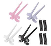 4 Pièces De S Et 4 Pièces De Clips De Verrouillage Pour Collations, S En Plastique, S Portables, S De Collation, Clips De Verrouillage Résistants À L'Humidité