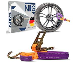 4 pièces de Sangles d'arrimage pour Le Transport en Voiture Un Seul Point d'arrimage nécessaire 35mm Sangle de sécurité de Roue Sangle d'arrimage Transport en Voiture Sangle de Pneu