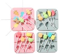 4 pièces de silicone moule à sucettes-récipient rond-sucre-confiserie-glaçons-chocolat-biscuits Lollypop-moule à pâtisserie + 100 bâtons
