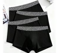 4 pièces de sous-vêtements pour hommes à coins plats de couleur unie avec motifs, pyjamas pour hommes, vêtements de Noël, sous-vêtements pour hommes, boxers L,M,S,XL,XXLGéométriqueÉtoffe