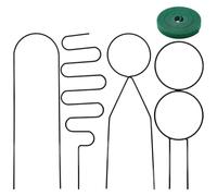 4 pièces de Treillis pour Plantes d'intérieur, Treillis métallique pour Plantes avec 1 pièce de Bande adhésif, Support de Plantes de Jardin Noir pour Plantes grimpantes, Fleurs (4 Formes)