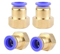 4 pièces de tuyau avec un diamètre extérieur de 12 mm x 1/2" de filetage intérieur PT, raccord droit, adaptateur pneumatique, connexion de qualité industrielle, connecteurs de connexion pneumatique en