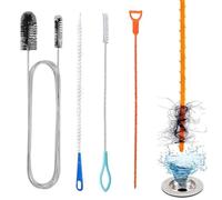 4 Pièces Deboucheur Canalisation Brosse, Brosse de Furet Deboucheur, Brosse de Nettoyage Flexible à Double tête Réutilisable pour Tuyauterie, égouts,Lavabo,Baignoire,Cuisine