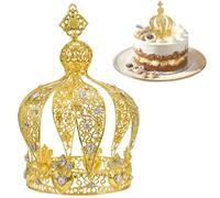4 pièces décoration de gâteau couronne dorée couronne vintage pour gâteau avec strass décoration en métal polyvalente pour anniversaire, mariage et plus doré