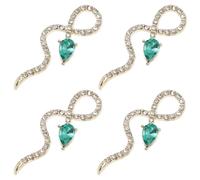 4 Pièces Décoration D'ongles Serpent 3d en Charme Manucure Vert