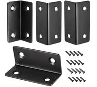 4 Pièces d'Équerres pour Bois, 60x25x25mm Équerres d'Angle en Acier Inoxydable, Équerres en L à 90 Degrés, Support d'Angle pour Meubles en Bois, Clôtures Fixation avec Vis