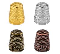 4 Pièces dés à Coudre Métal, Protège Doigts Crochet dés à Coudre pour Broderie à la Main Bouclier du Bout des Doigts Accessoires de Couture Tricot Outils de Bricolage (4 Couleurs)