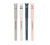 4 pièces dessin animé animaux stylo effaçable 0.38mm tiges de recharge mignon Panda chat stylos Kawaii stylo à encre effaçable écriture poignée lavableTraitement pratique
